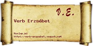 Verb Erzsébet névjegykártya